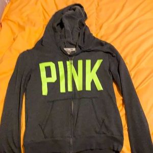 Pink brand sweatshirt zip up hoodie